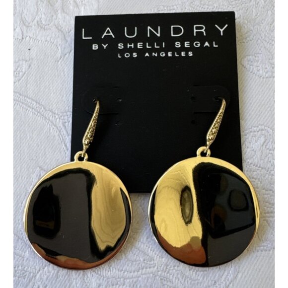 Laundry by Shelli Segal Goldtone Circles Dangle NWT - Picture 2 of 11